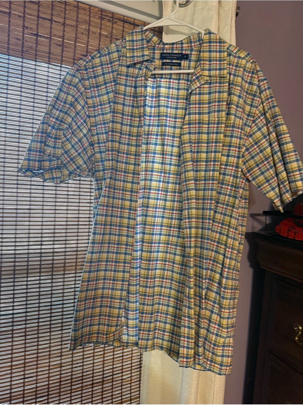 Daniel Cremieux Yellow Plaid Short Sleeve Button-Up